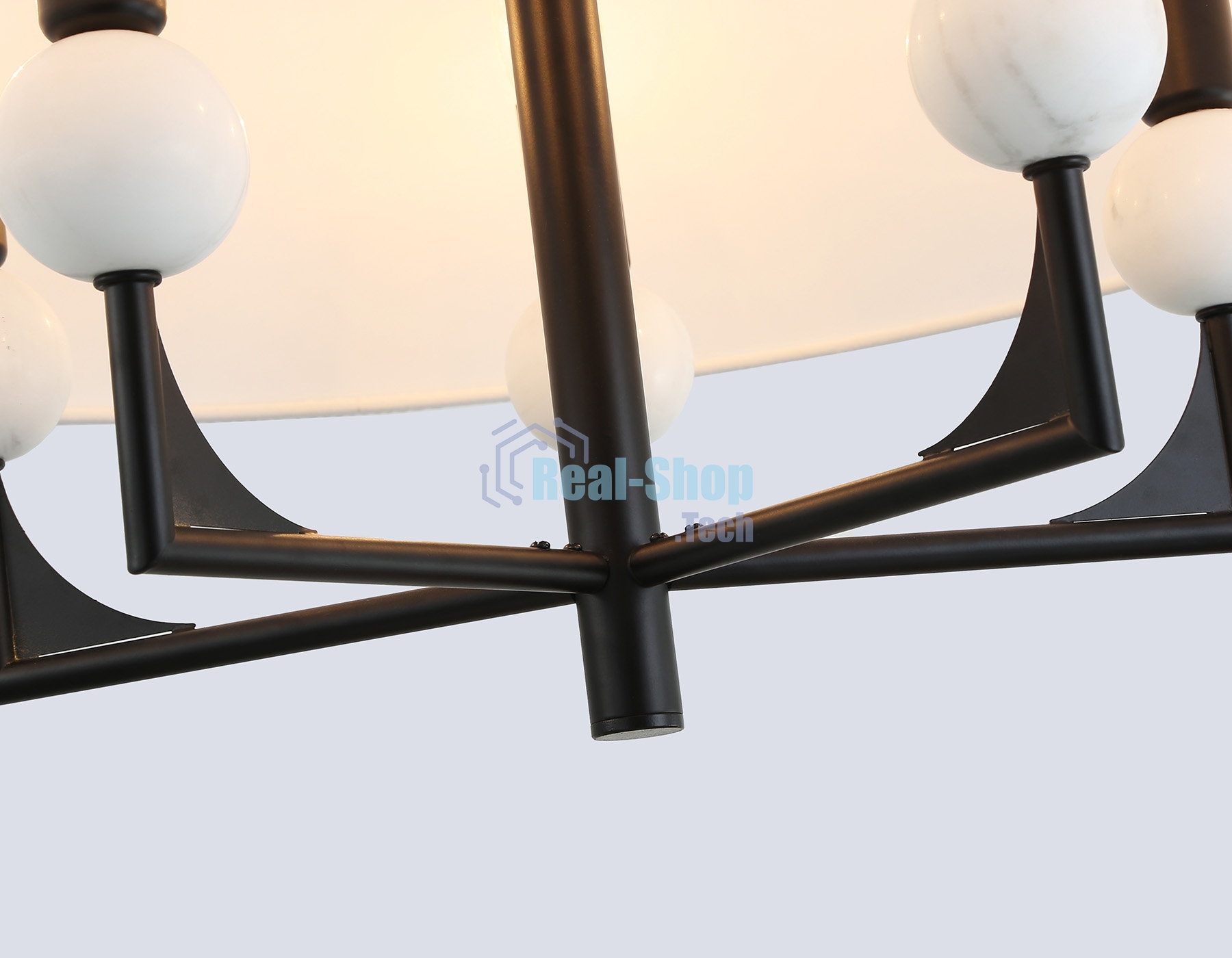 Люстра Ambrella light LH75150/5 BK/FR черный/белый матовый E14*5 max 40W D580*590