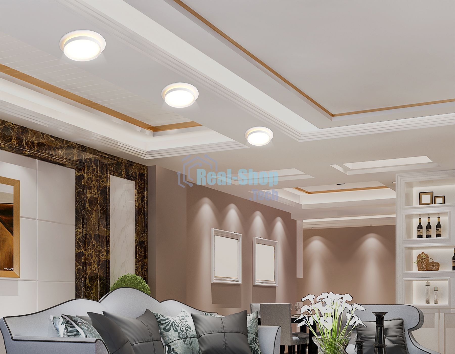 Светильник Ambrella light TN5214 WH белый GX53 max 15W D105*40