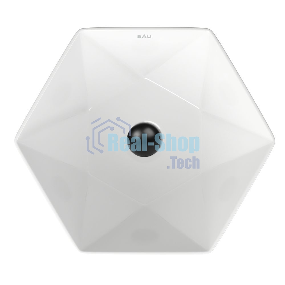 Раковина накладная со смесителем и выпуском (на столешницу BAU Crystal 40х40, белая + смеситель Hotel Still, нер. сталь, выпуск клик-клак черный)