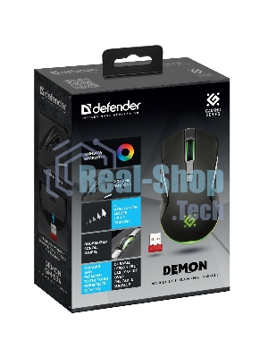 Мышь беспроводная Defender Demon GM-534 черный, 3200 dpi, радиоканал, USB, кнопки - 6