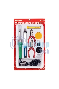 Набор для пайки Rexant №13 (паяльник 30Вт, подставка, канифоль, припой, бокорезы, тонкогубцы)