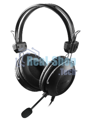 Гарнитура проводная с микрофоном A4Tech HU-35 черный 2м накладные USB оголовье