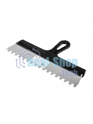 Шпатель Sparta из нержавеющей стали, 350 мм, зуб 10х10 мм, пластмассовая рукоятка