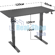 Стол игровой Cactus CS-ED-BBK столешница МДФ черный, каркас черный