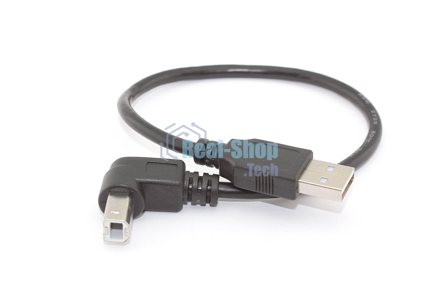 Кабель USB 2.0 на USB-B угол вниз 0,3 м