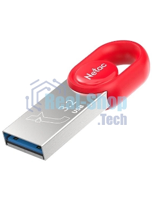 Флешка USB Netac UM2 (NT03UM2N-032G-32RE), 32Gb, USB 3.0, R/W 130/50, серебристый/красный