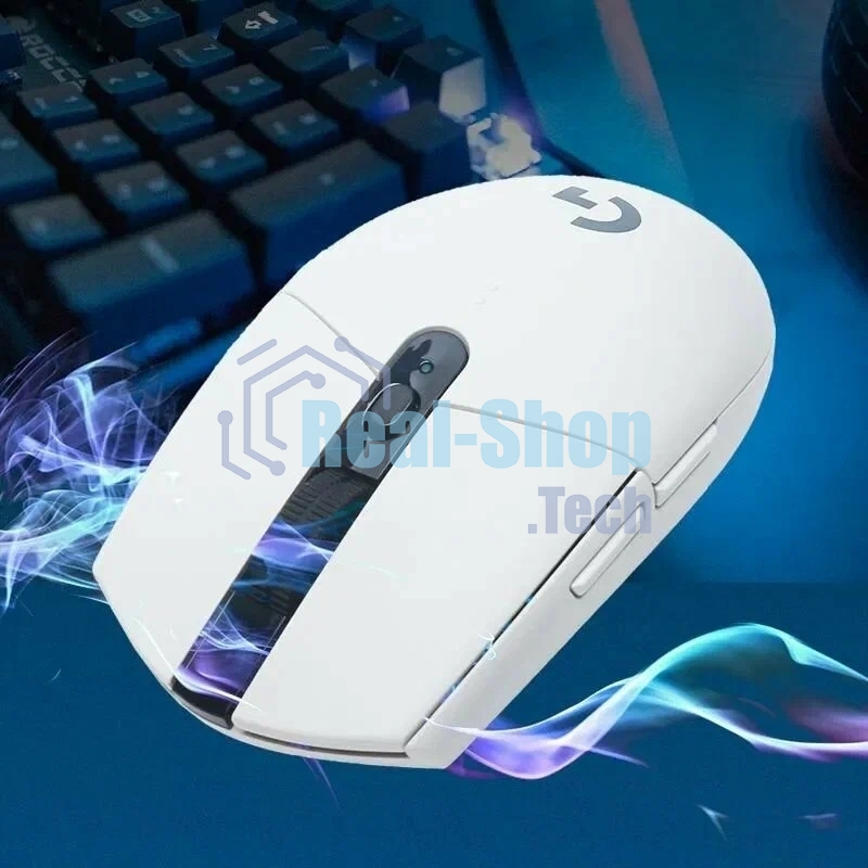 Мышь беспроводная Logitech G304 Lightspeed белый, 12000 dpi, радиоканал, USB, кнопки - 6