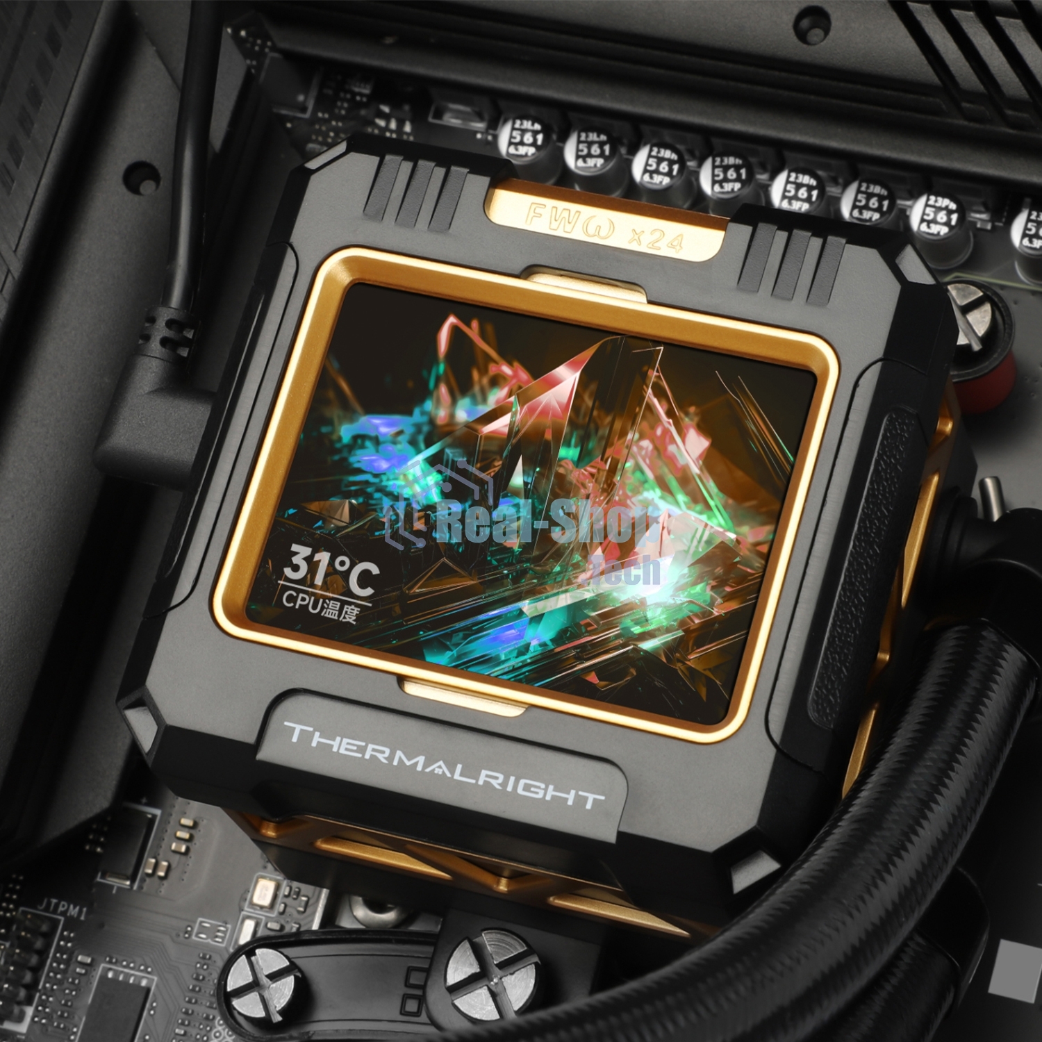 Система жидкостного охлаждения Thermalright Frozen Warframe 360 ARGB Soc-AM5/AM4/1200/1700/1851 черный 4-pin 29.8dB Al LCD Ret (F-WFRAME-360-BL-ARGB)