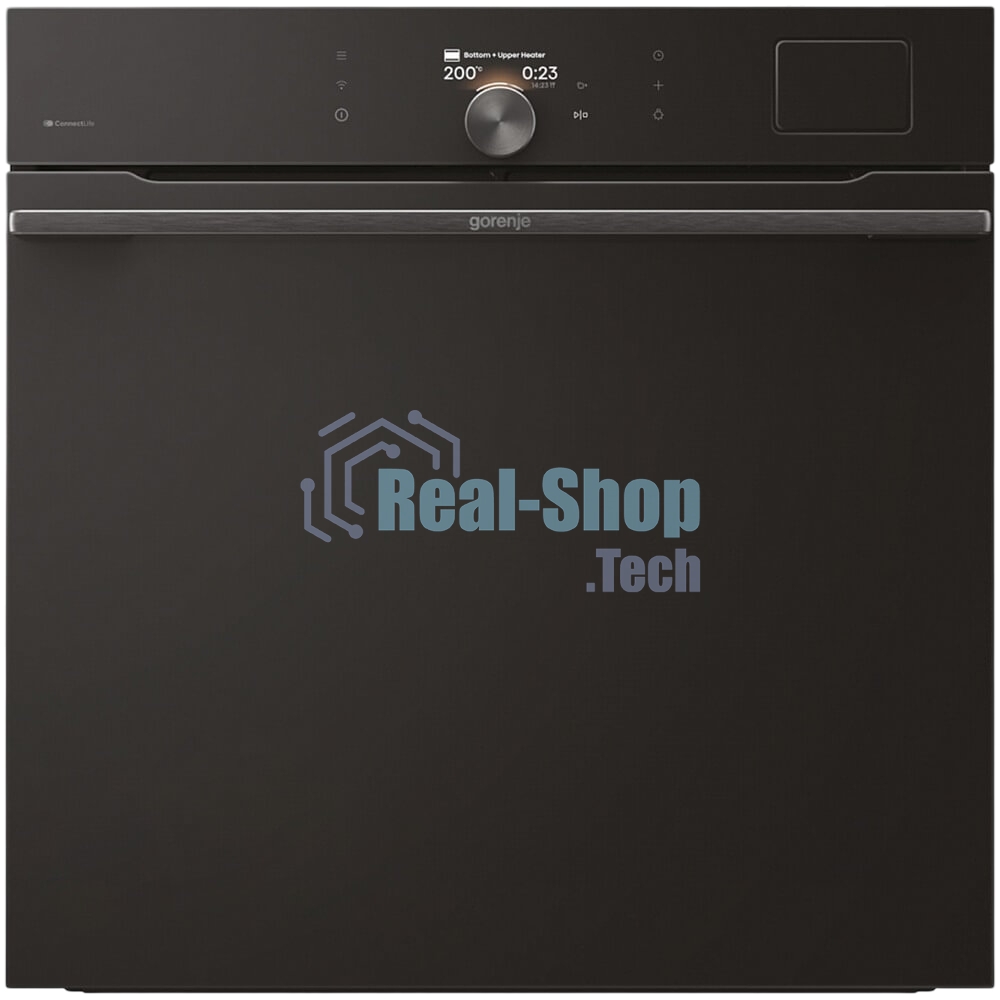 Встраиваемая электрическая духовка Gorenje BFS6148B, объем 77 л, макс. температура 230 градусов, сенсорное/поворотное управление, Wi-Fi, пар (FullSteam), сувид, AirFry, автоматические программы, телескопические направляющие на одном уровне, термощуп, динамическая система охлаждения, многоуровневое приготовление, PerfectGrill, энергоэффективность А+, черный