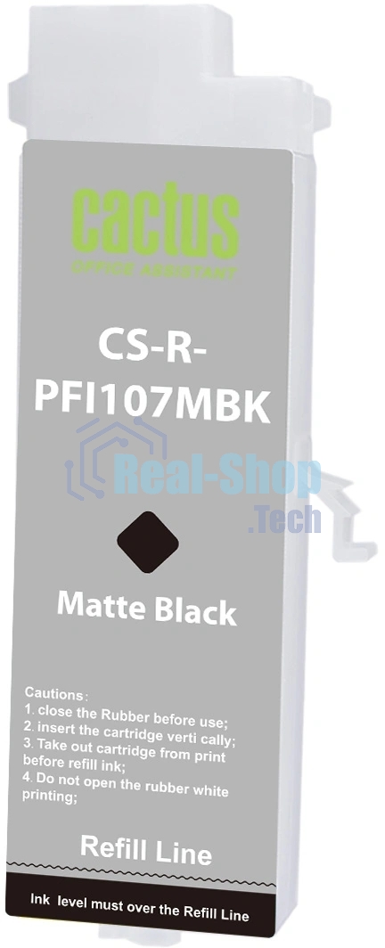 Картридж перезаправляемый струйный Cactus CS-R-PFI107MBK черный матовый для Canon imageProGRAF iPF670/680/685/770/780/785 без чипа