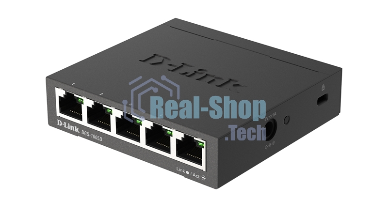 Коммутатор D-Link DGS-1005D, 5×1 Гбит/с, неуправляемый