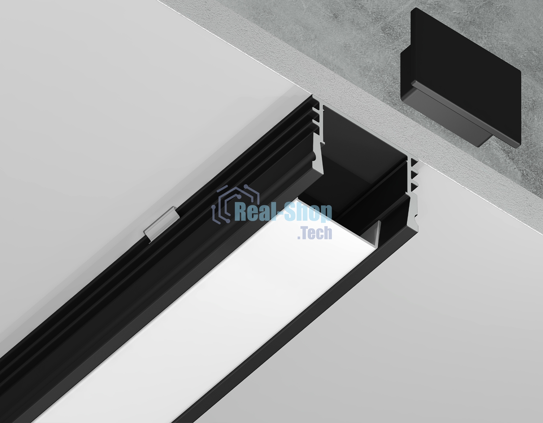 Алюминиевый профиль Ambrella light GP1750BK черный 2000*15.7*12