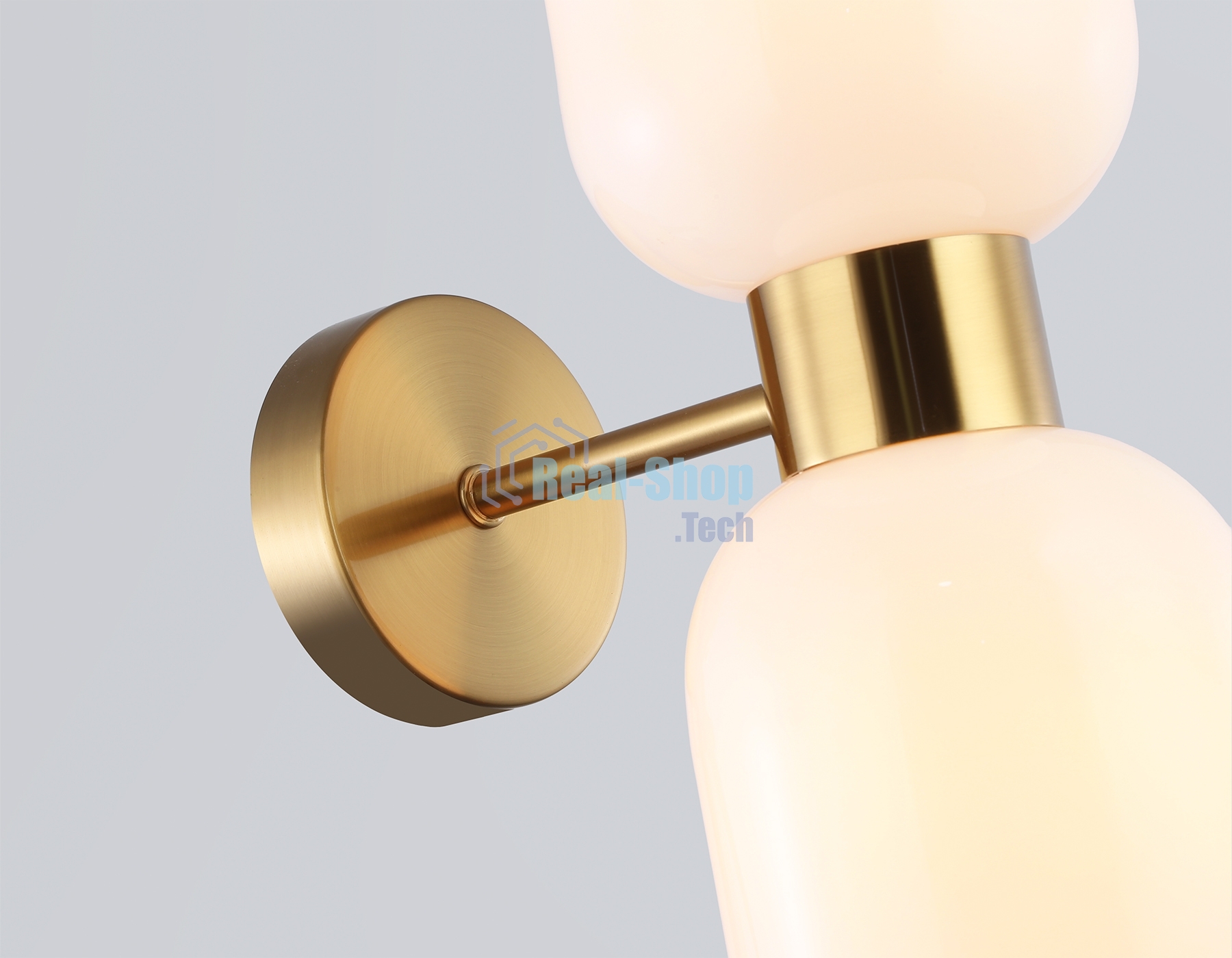 Настенный светильник Ambrella light LH56097/2 BS/FR латунь/белый матовый E14*2 max 40W 215*120*300