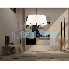 Люстра Ambrella light LH75150/5 BK/FR черный/белый матовый E14*5 max 40W D580*590