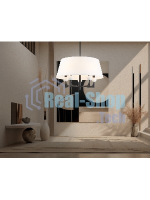 Люстра Ambrella light LH75150/5 BK/FR черный/белый матовый E14*5 max 40W D580*590