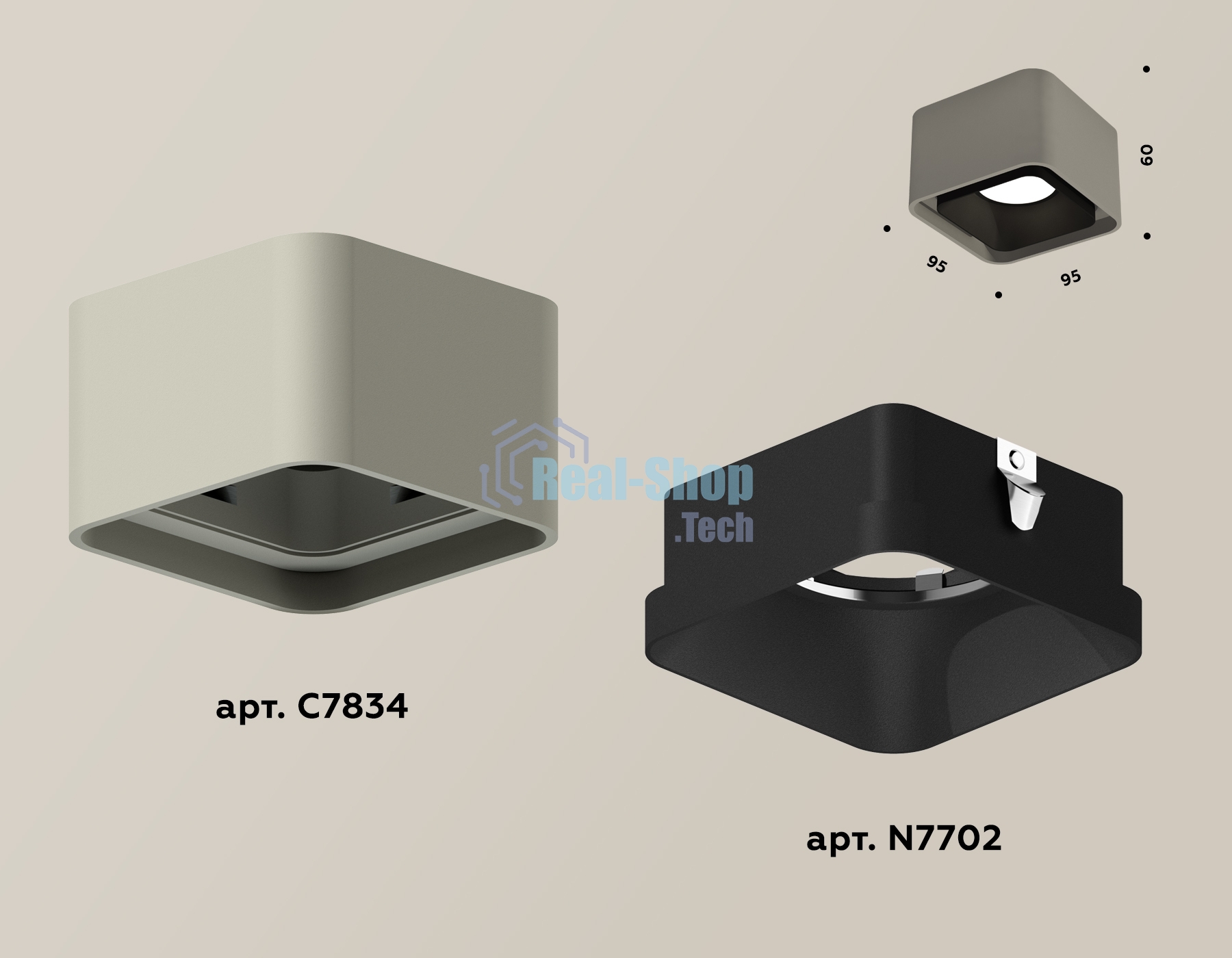 Светильник Ambrella Light XS7834002 SGR/SBK серый песок/черный песок MR16 GU5.3 (C7834, N7702)