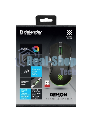 Мышь беспроводная Defender Demon GM-534 черный, 3200 dpi, радиоканал, USB, кнопки - 6