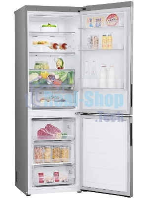 Холодильник LG GC-B459ANMW серебристый двухкамерный 234/110л морозилка снизу, No Frost