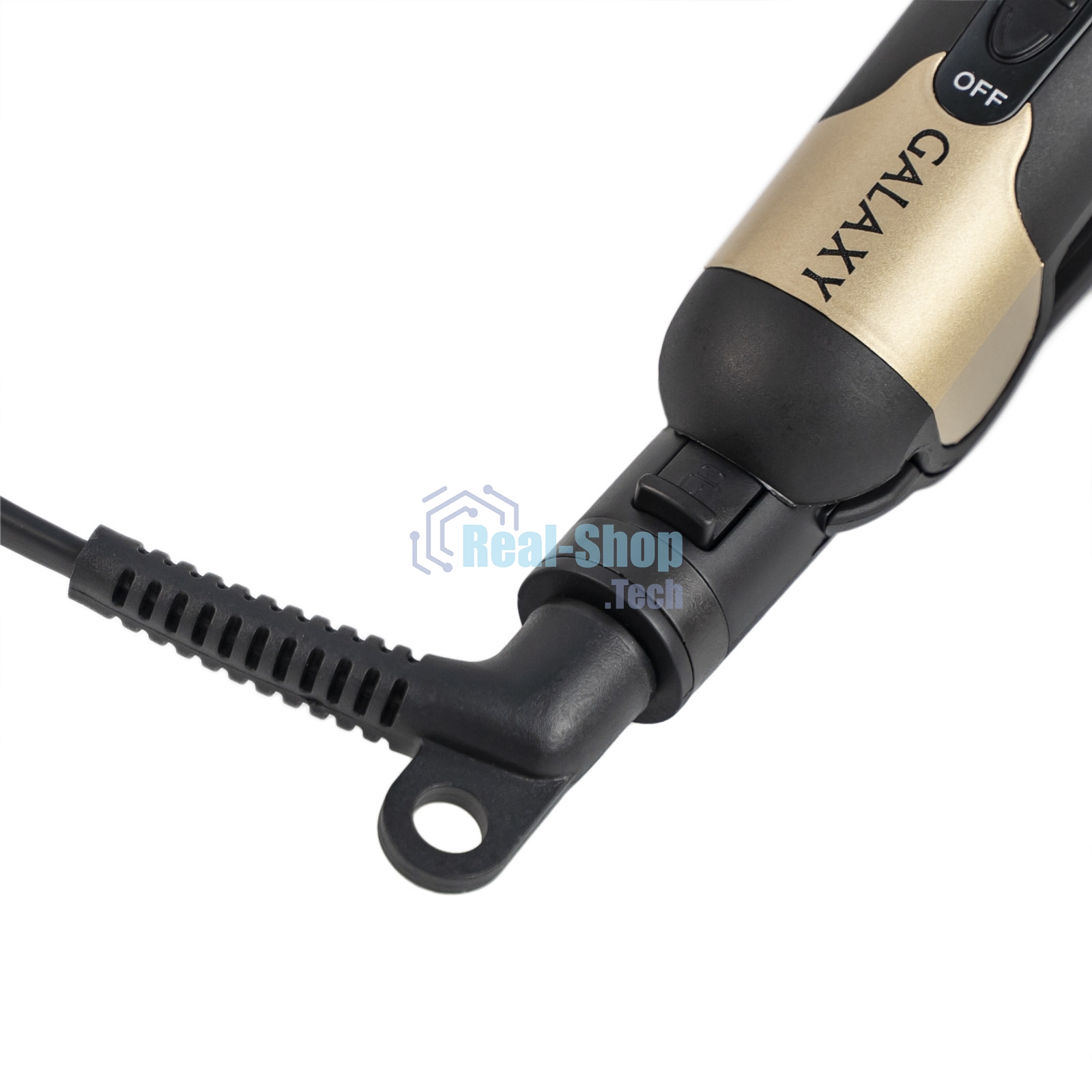 Щипцы для волос Galaxy Line GL 4519, черный, 40 Вт, максимальная температура 180°С, керамическое покрытие поверхностей, индикатор работы, ножка-подставка для обеспечения защиты от нагрева поверхности стола, шнур питания, вращающийся на 360°, подвесная пет