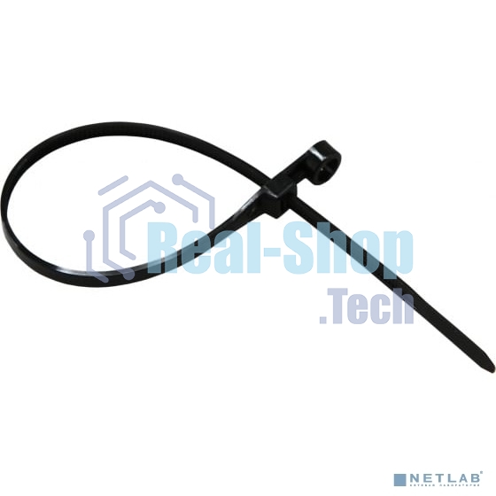 Хомут кабельный Rexant 4.3х200 нейл. под винт черный (уп. 100 шт)