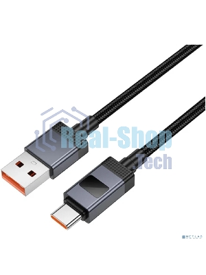 Кабель USB2.0 Hoco AM/Type-C, 5А, с дисплеем, X118, 1м, черный, коробка