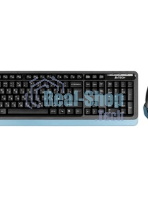 Комплект клавиатура+мышь A4Tech FStyler FG1035 беспроводной, USB, 2000 DPI, чёрный/синий