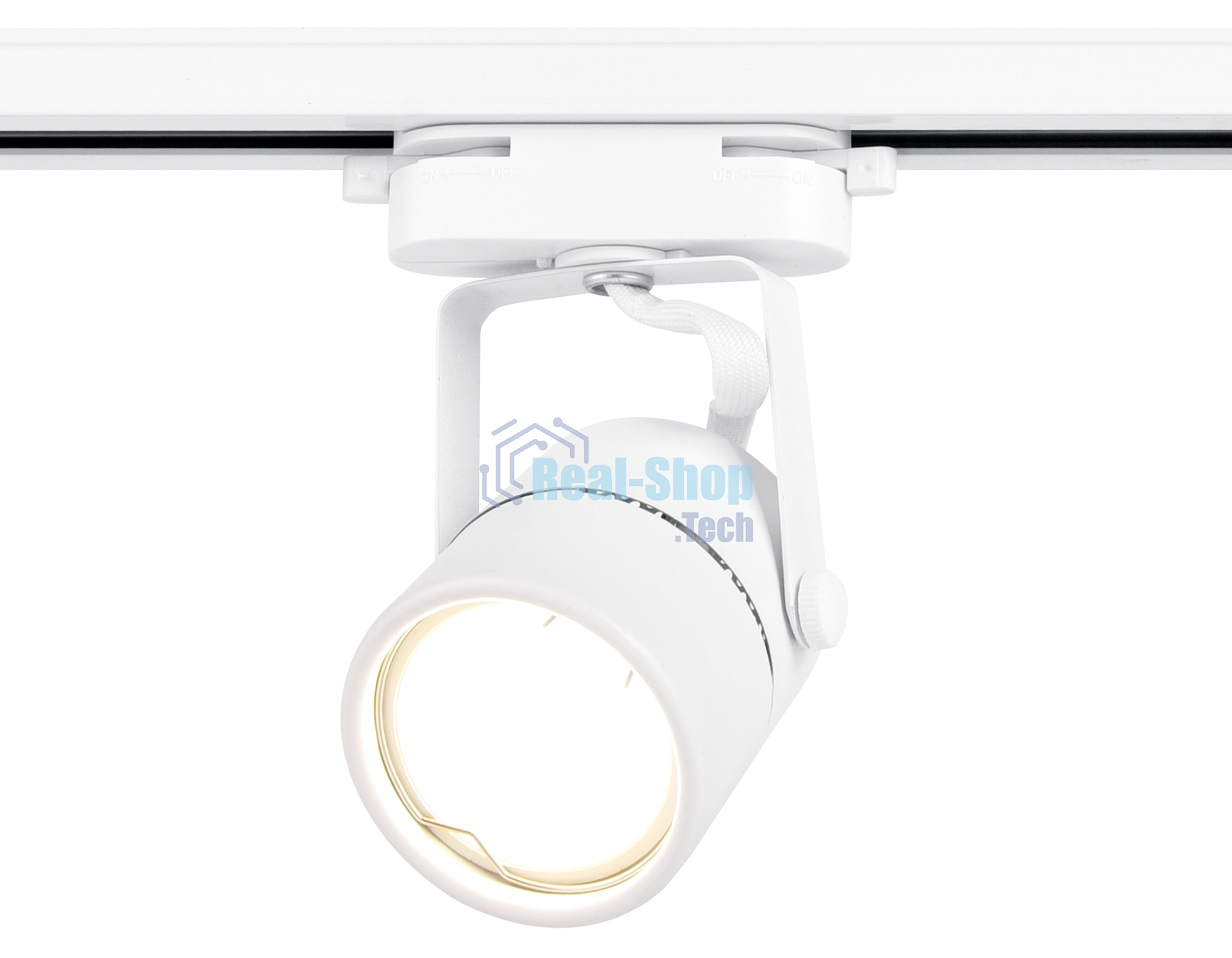 Трековый однофазный светильник со сменной лампой Ambrella light GL5101 WH белый GU10 max 12W