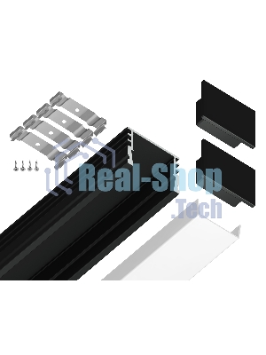 Алюминиевый профиль Ambrella light GP1750BK черный 2000*15.7*12