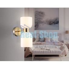 Настенный светильник Ambrella light LH56097/2 BS/FR латунь/белый матовый E14*2 max 40W 215*120*300
