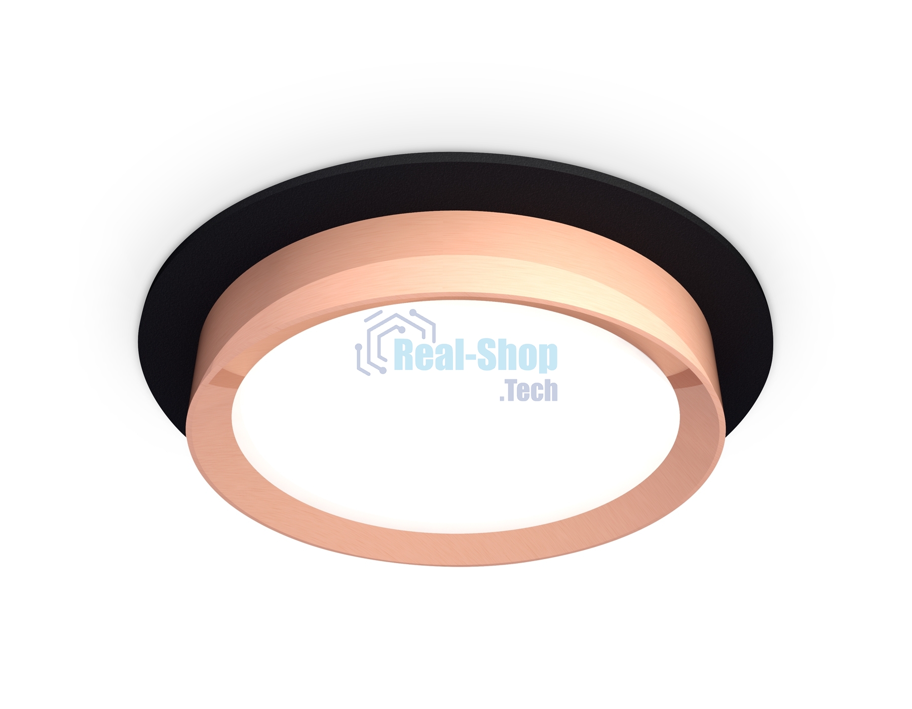 Комплект встраиваемого светильника Ambrella light XC8051006 SBK/PPG черный песок/золото розовое полированное GX53 (C8051, N8126)