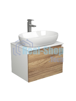 Комплект для ванной, 3 предмета (Тумба подвесная Bau Blackwood 60 + Раковина BAU 59х40, Смеситель высокий Hotel Still, нерж. сталь)