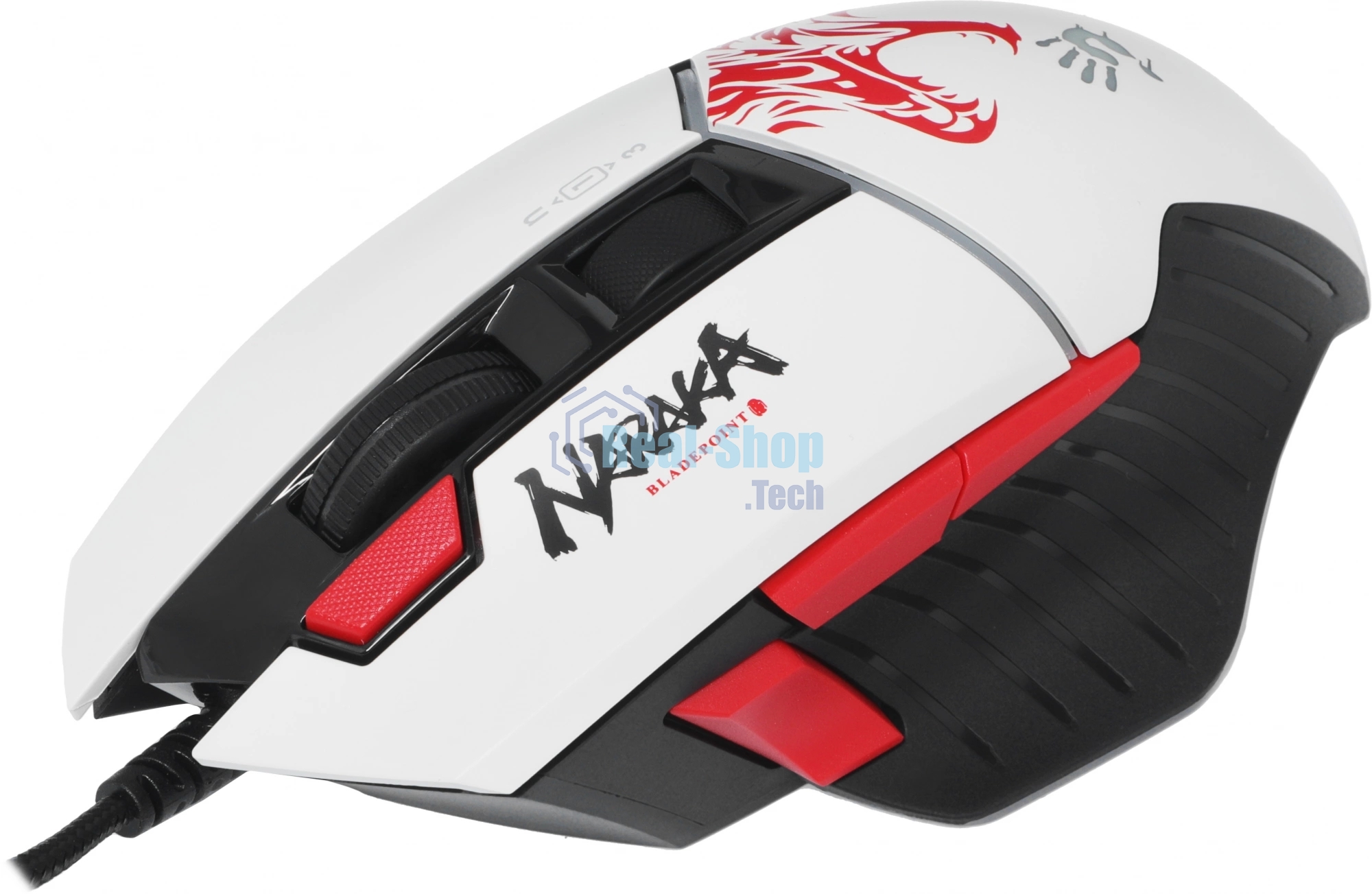 Мышь проводная A4Tech Bloody W95 Max Naraka белый/рисунок, оптическая, 12000 dpi, USB, кнопки - 6