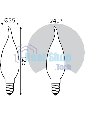 Лампа светодиодная LED Gauss Elementary Candle Tailed E14 6Вт 3000К