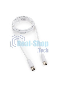 Кабель телевизионный Cablexpert CCV-515-W, Coaxial M/F, белый, 1.8м