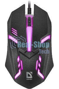 Мышь проводная Defender Cyber MB-560L черный, 1200 dpi, USB, кнопки - 3