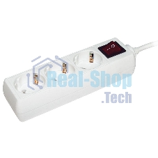 Сетевой удлинитель IEK У03К, выкл. 3 места, 2 Р + P Е/5 метров, 3х1 мм2, 16А/250, белый