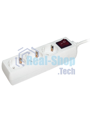 Сетевой удлинитель IEK У03К, выкл. 3 места, 2 Р + P Е/5 метров, 3х1 мм2, 16А/250, белый