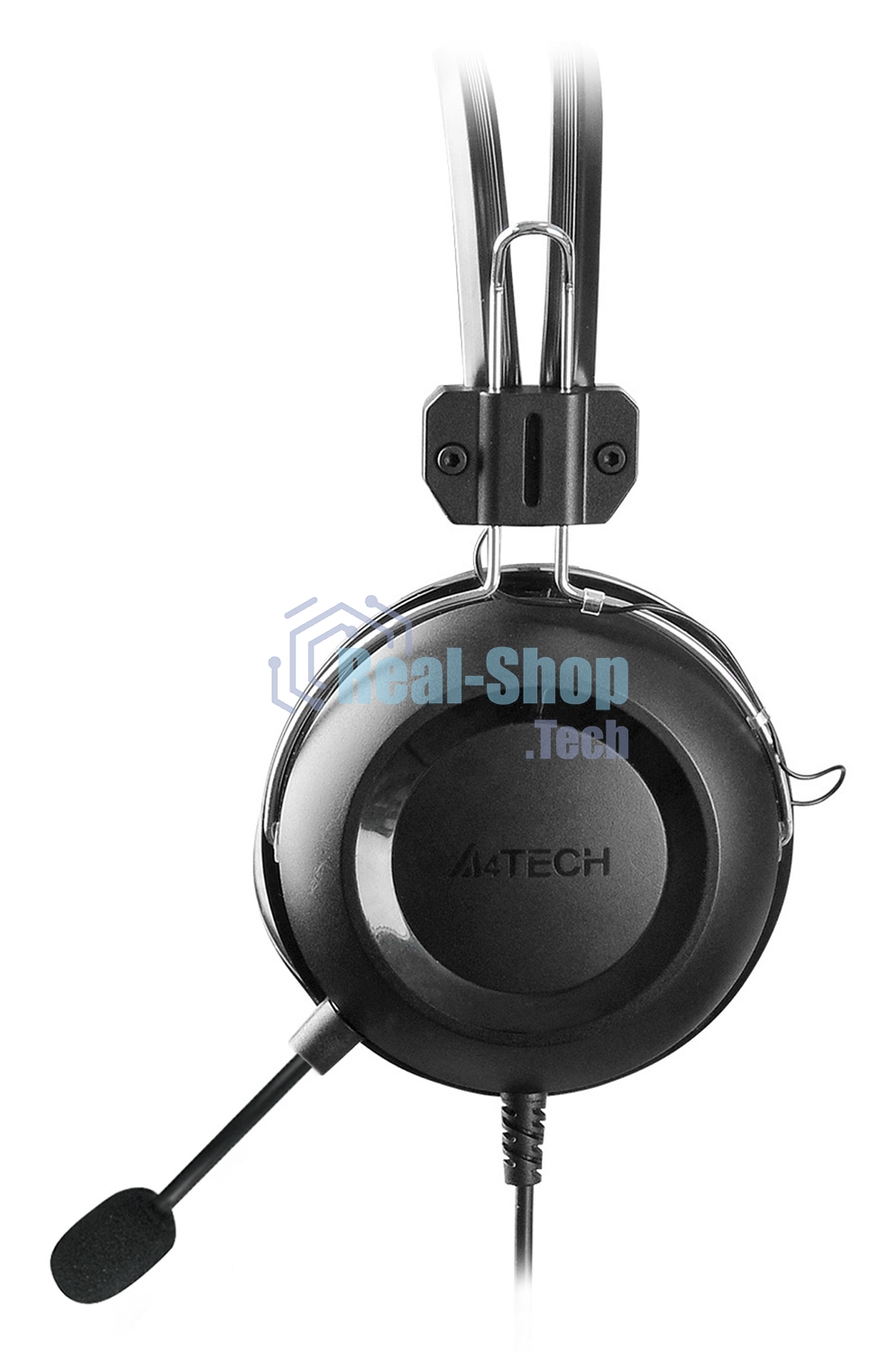 Гарнитура проводная с микрофоном A4Tech HU-35 черный 2м накладные USB оголовье