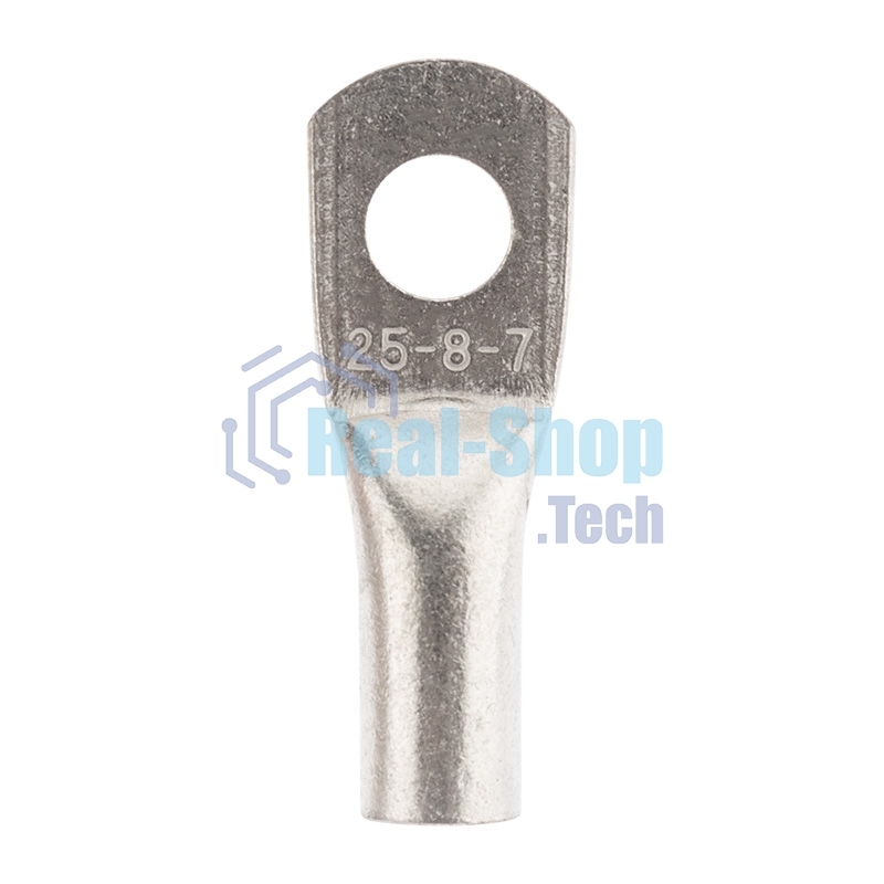 Наконечник медный луженый Rexant ТМЛ 25–8–7 (25мм² - Ø8мм) ГОСТ 7386-80 (в упак. 10 шт.)