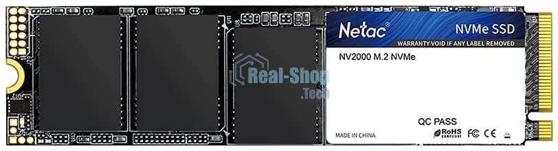 Накопитель SSD Netac NV2000, 256Gb, PCIe 3.0 x4, M.2 2280, NVMe, R/W 2500/1000