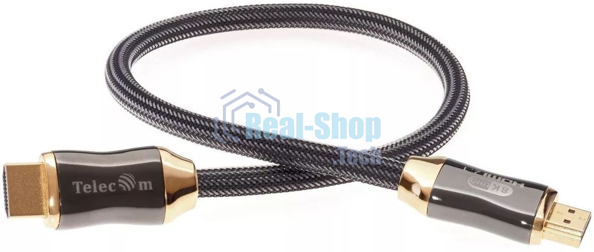 Кабель HDMI 19M/M,ver. 2.1, 8K@60 Hz 0.5m метал разъемы, нейлоновая оплетка Telecom TCG300-0.5M Кабель HDMI 19M/M,ver. 2.1, 8K@60 Hz 0.5m метал разъемы, нейлоновая оплетка Telecom