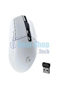 Мышь беспроводная Logitech G304 Lightspeed белый, 12000 dpi, радиоканал, USB, кнопки - 6