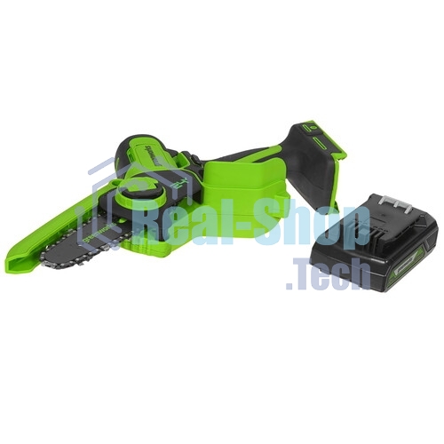 Цепная мини пила GreenWorks G24MCS10K2 аккумуляторная, 24v, 10 см, c АКБ 2АЧ и ЗУ (2008207UA)