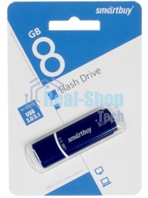 Флешка USB Smartbuy Crown Blue (SB8GbCRW-Bl), 8Gb, USB 3.0, R/W 70/25, синий