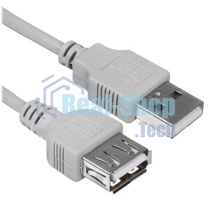 Кабель-удлинитель USB2.0 Cablexpert CC-USB2-AMAF-75CM-N, AM/AF, медь, Pro, 75 см, серый, пакет