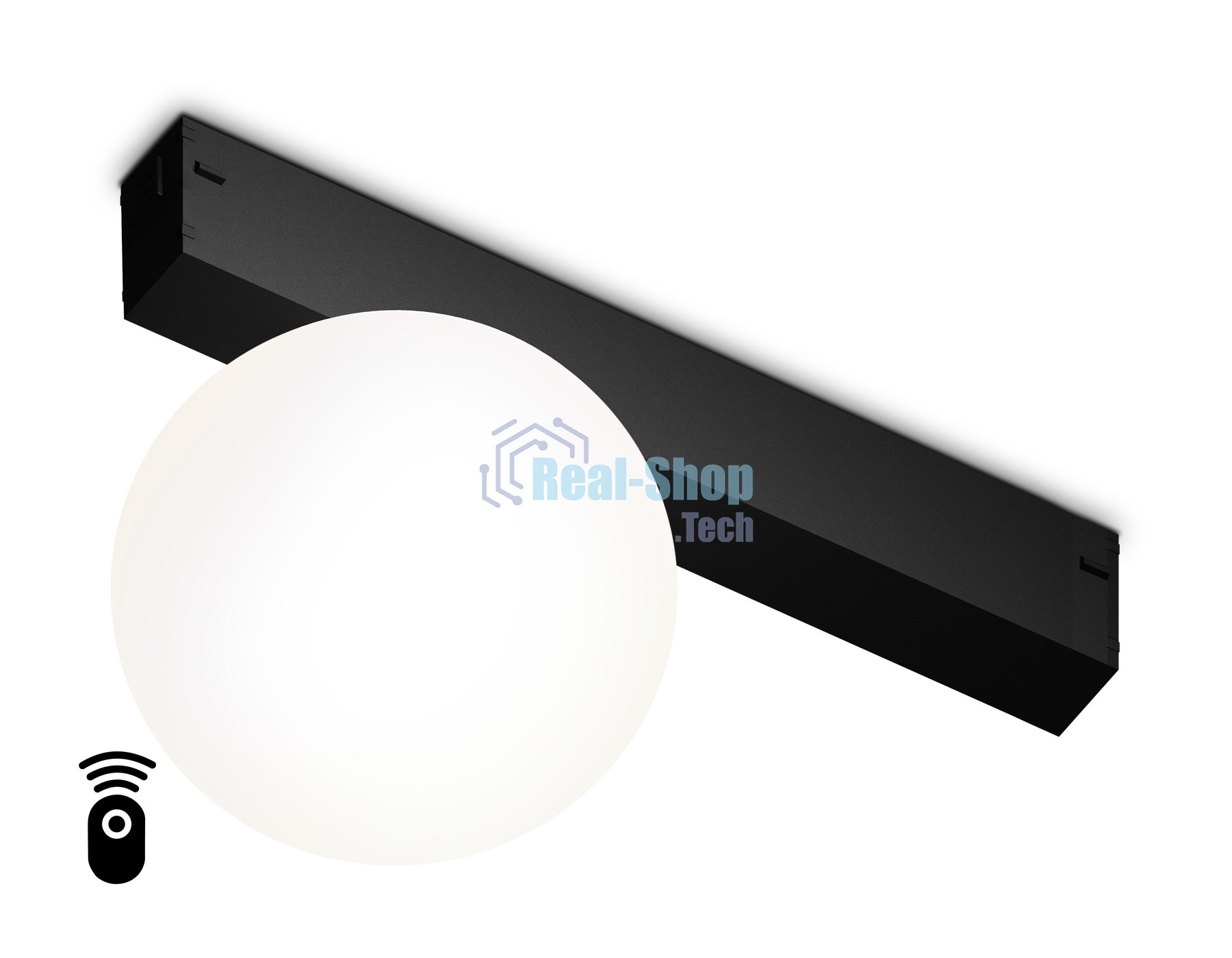 Управляемый светодиодный светильник для шинопровода Magnetic Ambrella light GL1371 BK черный IP20 10W 3000K-6400K 220V 120° D120/232*120*167 (Без ПДУ)