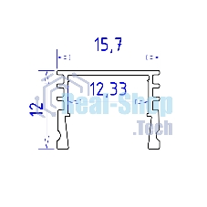 Алюминиевый профиль Ambrella light GP1750BK черный 2000*15.7*12