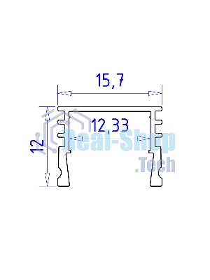 Алюминиевый профиль Ambrella light GP1750BK черный 2000*15.7*12