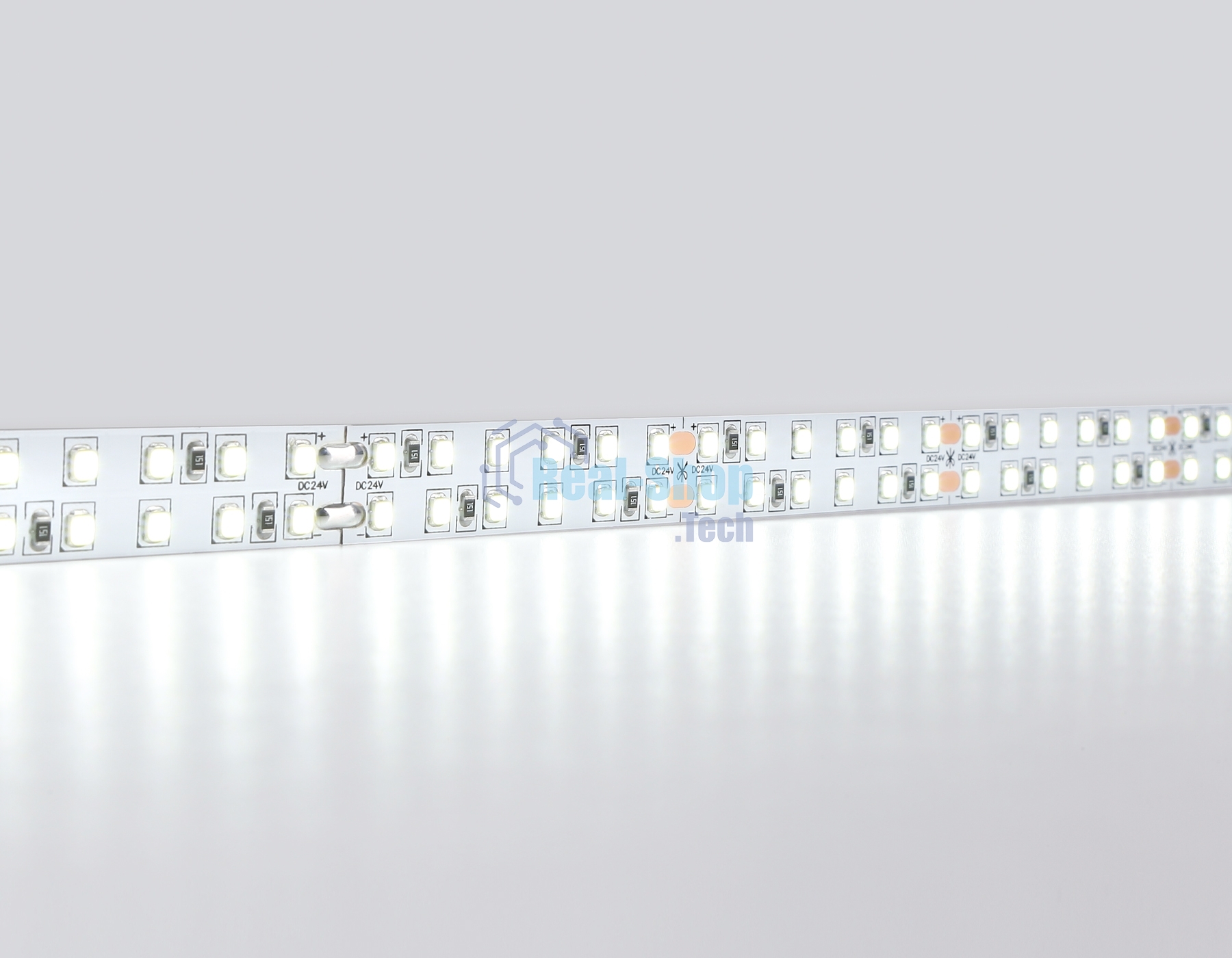 Светодиодная лента Ambrella light GS3703 2835 240Led /24W m/ 24V IP20 6500K/ 5000*14*1.2mm (2 конт.)