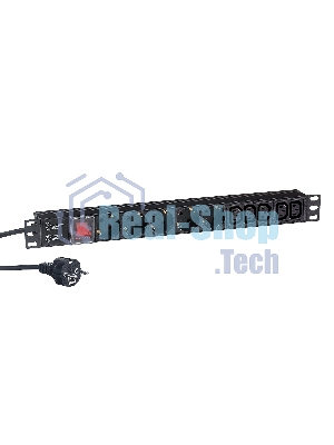 Блок розеток горизонтальный ExeGate ServerPro PDU-19H009 Al-5C135S-EU2.5-SW, 19